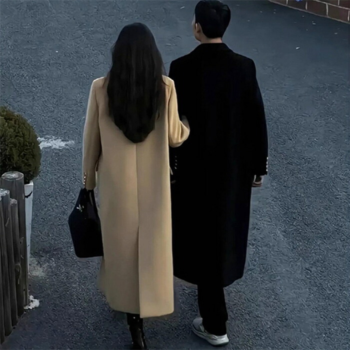チェスターコート ペアルック ロング 長袖 ジャケット男女兼用 防寒 厚手 ロングコート おしゃれ レディース メンズ おしゃれ アウター カップル トレンチコート ゆったり 上品 きれいめ お誕生日 結婚式 記念日 お揃い プレゼント