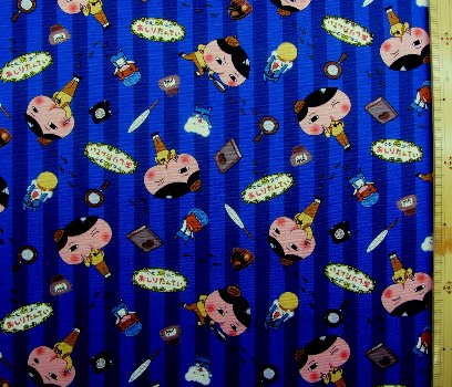 巾着袋 （ 材料セット ) レシピ付き おしりたんてい ( 紺 ネイビー ) 柄番号2【体操服入れ 給食袋 お弁当袋 コップ袋が各1個 （ 合計4個 ) 作れます】 （ キャラクター 生地 材料キット ) 【メール便 （ ゆうパケット ) OK】画像