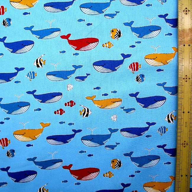 楽天市場】プリント生地 布 ペインティング ワールド （ 青系