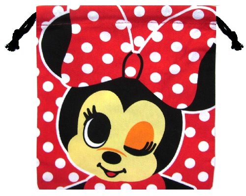 楽天市場 キャラクター 巾着袋 きんちゃく袋 ミニーマウス 中サイズ 水玉 赤 巾着 袋 巾着ポーチ きんちゃく キッズ 子供 小物入れ お弁当袋 手提げ 手さげ 給食 遠足 メール便 ゆうパケット ｏｋ 手芸のピロル