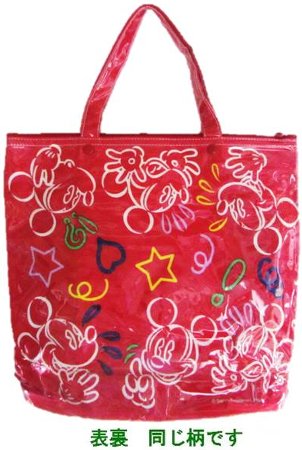 楽天市場 キャラクター ビニールバッグ プールバッグ 中サイズ トート ミッキーマウス レッド プールバック ビーチバッグ ビーチバック プール クリアバッグ 小学校 はっ水 撥水 防水 メール便 ゆうパケット 不可 手芸のピロル