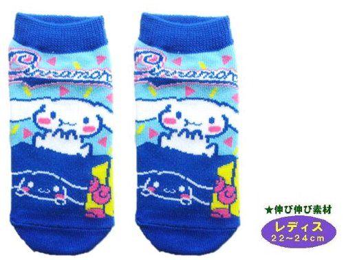 楽天市場 キャラクター ソックス 靴下 シナモロール レディス22 24ｃｍ パステルカラー ライトブルー ブルー キャラクター ソックス メール便 ゆうパケット ｏｋ 手芸のピロル