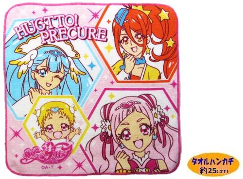 楽天市場 キャラクター タオルハンカチｈｕｇっと プリキュア 25ｃｍ角 六角 ピンク ふち濃ピンク キッズ キャラクター タオル ハンカチ タオルハンカチ メール便 ゆうパケット ｏｋ 手芸のピロル