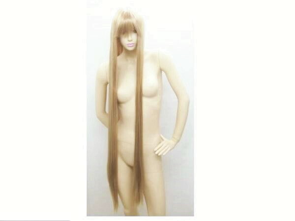 【送料無料】 【 ディズニー ラプンツェル　風】コスプレ ウィッグ　ロング ストレート（ps-TF120　シャンパンゴールド　120cm 金髪 ウィッグネット付き） アニメ ゲーム マンガ キャラクター　ハロウィン コミケ 撮影会 仮装 イベント 舞台 演劇 時代劇 かつら