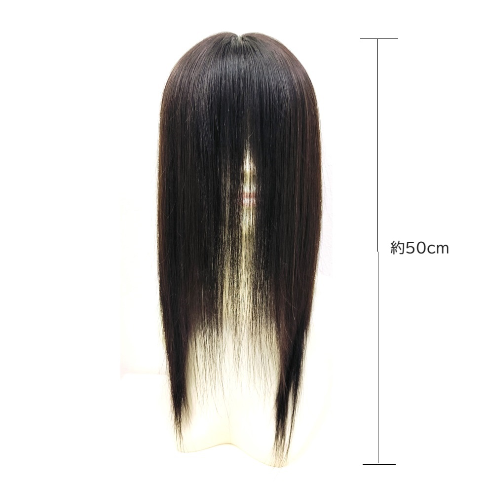 【 EM-50001 ダークブラウン　Mサイズ】　総手植え全頭かつら さらさら人毛100%（レミー） 分け目引き抜きタイプ【自分で前髪を好きなようにカットできる】フルウィッグ　ロングヘアー　医療用 抗がん剤治療中 円形脱毛症 ファッション ウィッグ