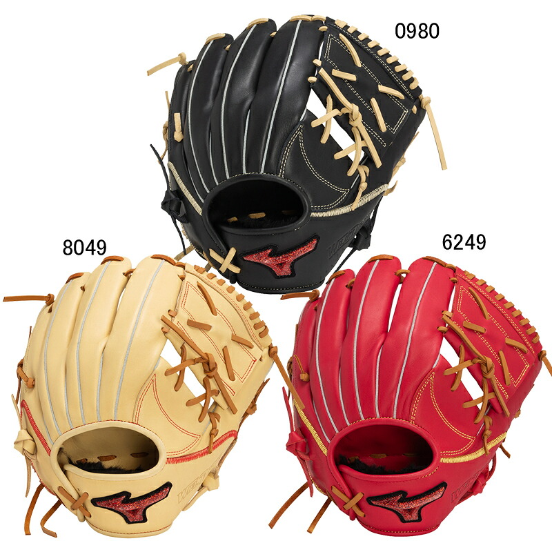 ミズノ MIZUNO 軟式用ウィルドライブ レッド U-Plus 投手×内野/サイズ9 野球 一般 軟式 グラブ グローブ ピッチャー 24AW(1AJGR14100)|ピットスポーツ 店