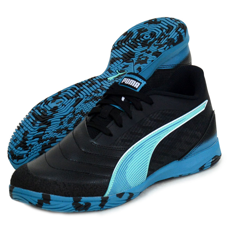 PUMA - プーマ フットサルシューズ エヴォスピード サラ 3.4（ブルー×イエロー） プーマ】フットサルシューズ エヴォスピード サラ 3.4（ブルー