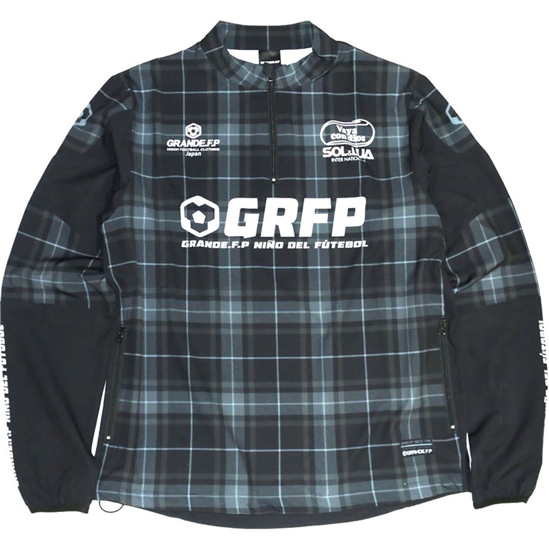 grande(グランデ)タータンチェック.二分の一ZIP.ピステJKTフットサルピステシャツ(gfph23507-09)