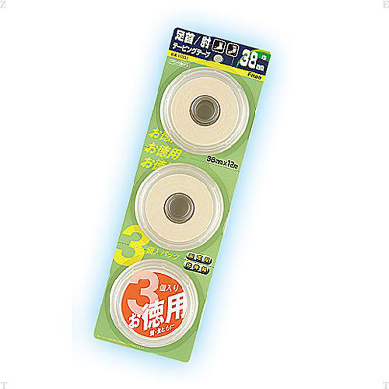 【ロット販売:入り数16】FINOA(フィノア)ホワイトテープ 38MM 3ケボディーケア テーピング(10031)|ピットスポーツ 店