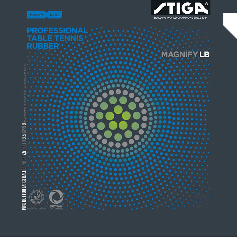 STIGA(スティガ) ラージボール用表ソフトラバー MAGNIFY LB(マグニファイ LB) BLACK 厚 卓球 ラバー (1713020120)