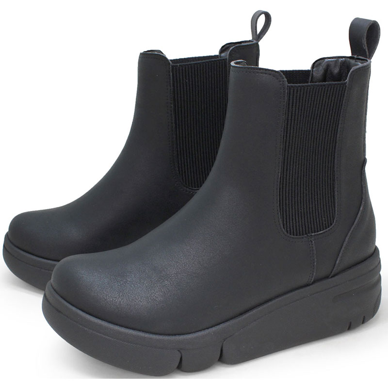 Re:getA(リゲッタ) 厚底軽量サイドゴアブーツ カジュアル シューズ (re163c-blk)