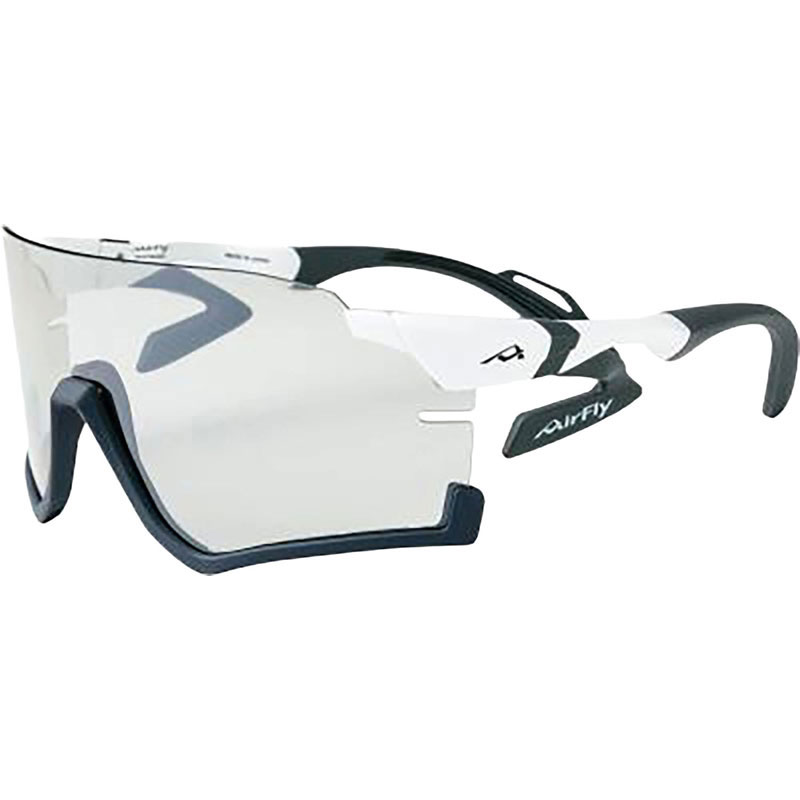 Airfly エアフライ鼻パッドがないスポーツサングラスAF-306 C-3REホワイトマット 調光シルバーレンズレンズ装着マルチスポーツ サングラス(af306c3)｜ピットスポーツ　店