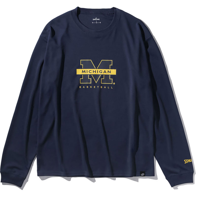 SPALDING スポルディング ロングスリーブTシャツ ミシガン バスケットボール バスケットボール 長袖Ｔシャツ (smt25141m-5400)