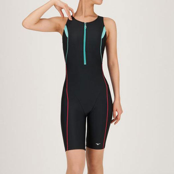 フィットネス水着 ミズノスイム スイム N2jg0323 ミズノスイム ウイメンズ Mizuno アクアフィットネス用オールインワン 4分