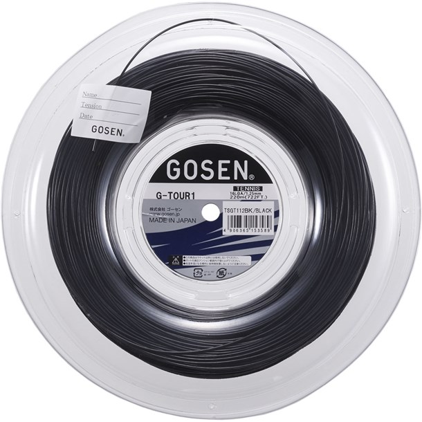 G-TOUR3 16L ブラック【GOSEN】ゴーセンテニス硬式 ガツト(tsgt302bk)|ピットスポーツ 店