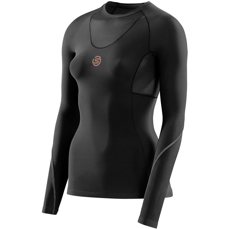 skins(スキンズ)S-5 WOMENS TOP L/Sボディケアストレッチシャツ(18221510-019)｜ピットスポーツ　店