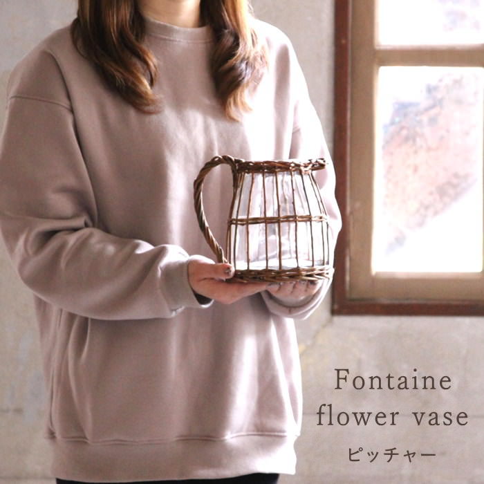 プロヴァンス　ピッチャー & フェイスボール  天使/エンゼル の花かご　新品！ 楽天市場】【あす楽】 花瓶 【FONTAINE かご編みガラスフラワー