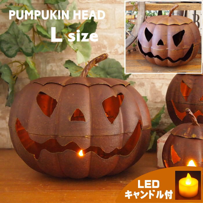 楽天市場】【あす楽】 ハロウィン LEDキャンドル付き メタルヘッド