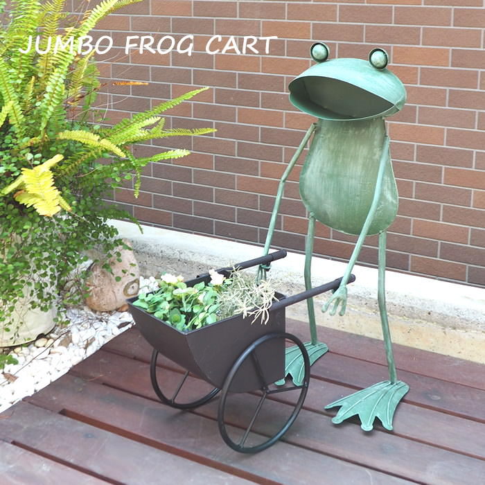 楽天市場】【あす楽】 カエル 置物 大きい ジャンボフロッグカート