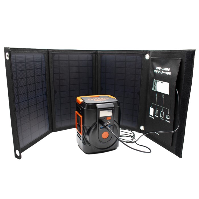 楽天市場】簡単ポータブル電源・ソーラーパネルセット EPB-120SS