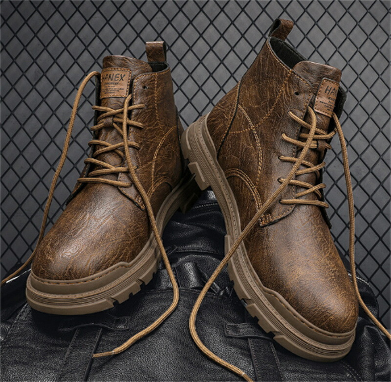 楽天市場】ワークブーツ メンズ スエード レースアップ ダークブラウン