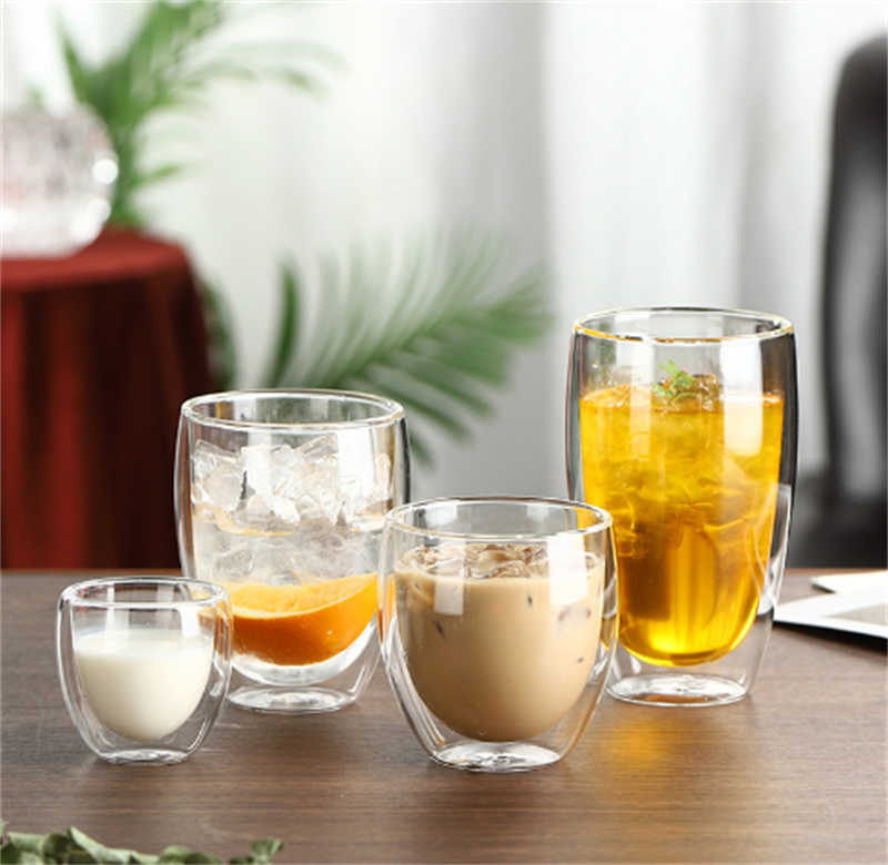 グラス 6個セット ダブルウォール グラス 480ml 380ml 250ml ダブルウォールグラス 耐熱 保温 保冷 二重構造 コップ コーヒー 透明 結露しない 耐熱コップ タンブラーグラス おしゃれ シンプル グラスコップ ギフト