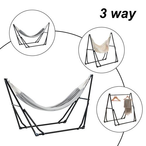 ハンモック （グレーハンモック+ホワイトチェア） 自立式 3 way ポータブルハンモック ハンガーフック 専用ケース付き チェアー 室内 折りたたみ おしゃれ 12,480円