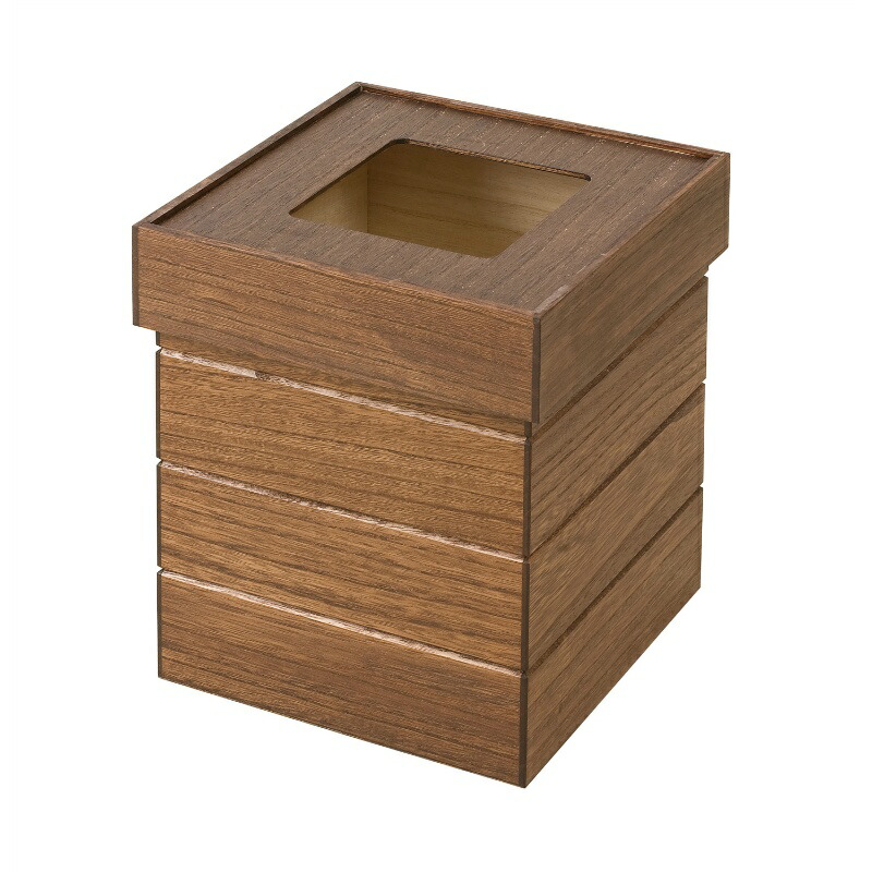 Plank Rakuten Shop Dust Box Square Brown Wood Natural Wood Trash