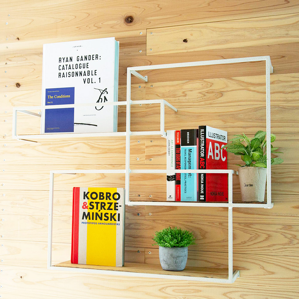 ウォールラック　ウォールシェルフ　飾り棚　壁掛けラック ウォールシェルフ W32.5 D14 H125 HWS-009 アイアン ラダー