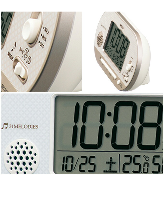 楽天市場 Seiko セイコー 置時計 デジタル時計 カレンダー 温度 湿度表示付 置き時計 おしゃれ 電波時計 目覚まし時計 おしゃれ 目覚し時計 目ざまし時計 スヌーズ 温度 湿度 引っ越し祝い 見やすい 入社祝い 入学祝い 男の子 Led Plank 楽天市場店