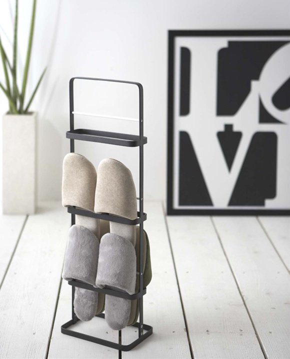 楽天市場】スリッパラック タワー ホワイト ブラック スチール製