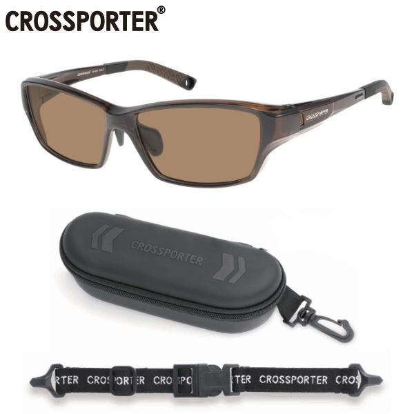 クロスポーター CROSSPORTER 偏光サングラス UVカット 紫外線カット ギラつき照り返しを軽減する偏光レンズ おしゃれ TR90メガネフレーム 男性用 女性用 釣り 運転 フィッシング ドライブ メガネケース付 メガネバンド付