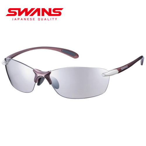 SWANS スワンズ ミラーサングラス 日本製 ミラーレンズ 紫外線 UVカット スポーツ ドライブ 高性能 メガネケース付 Airless-Leaf fit エアレス・リーフフィット シルバーミラー×クリア