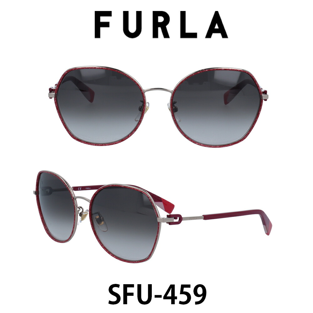 【国内正規品】フルラ サングラス レディース FURLA SFU459 0A39 レッド・シャイニーゴールド/ピンクブラウングラデーション 人気ブランド UVカット キュート おしゃれ モード