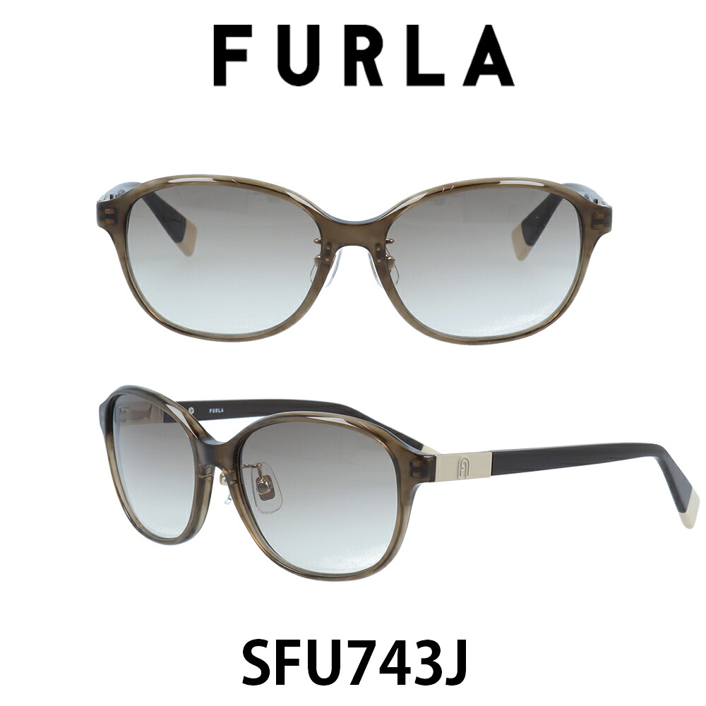 FURLA フルラサングラス SFU743J AAU (シャイニーウェイビーチャコールグレー/ウォームライトグレーグラデーション) 女性　レディースサングラス　UVカット　スタイリッシュでトレンド感のあるデザイン　かけ心地の良くフィッティングのしやすい