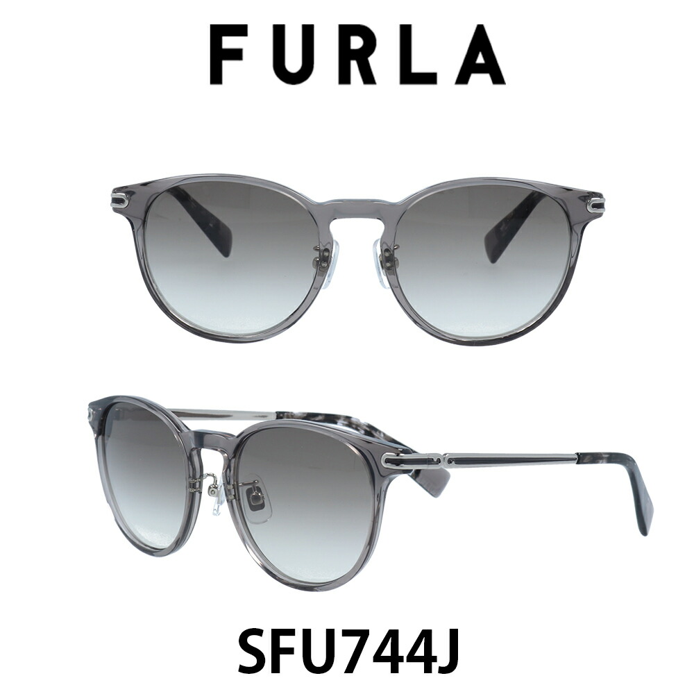 FURLA フルラサングラス SFU744J 819 (シャイニークリアチャコールグレー/グレーグラデーション) 女性　レディースサングラス　UVカット　スタイリッシュでトレンド感のあるデザイン　かけ心地の良くフィッティングのしやすい