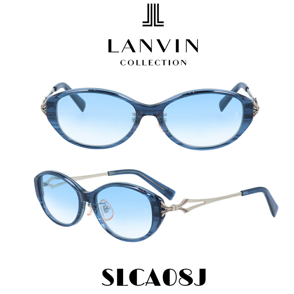 ランバン 黒眼鏡 レディース Lanvin Japanひな形 SLCA08J-9N4 ライトブルーグラデーション/クリアネイビー・ゴールド