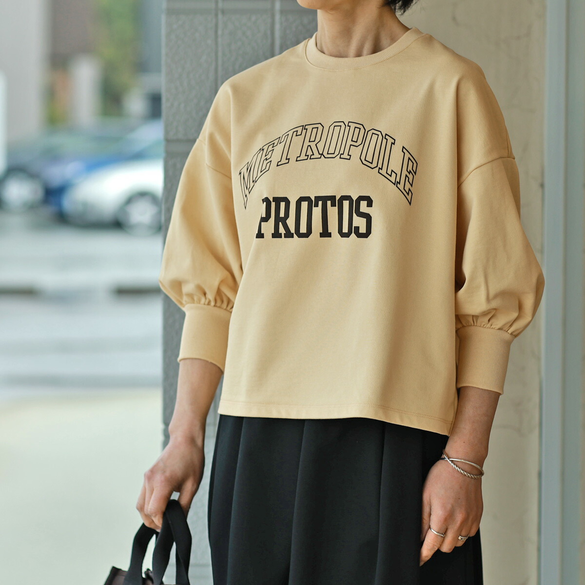 【楽天市場】【送料無料】MICA＆DEAL (マイカ＆ディール) パフスリーブ レタードスウェット トップス【 レビューキャンペーン対象商品