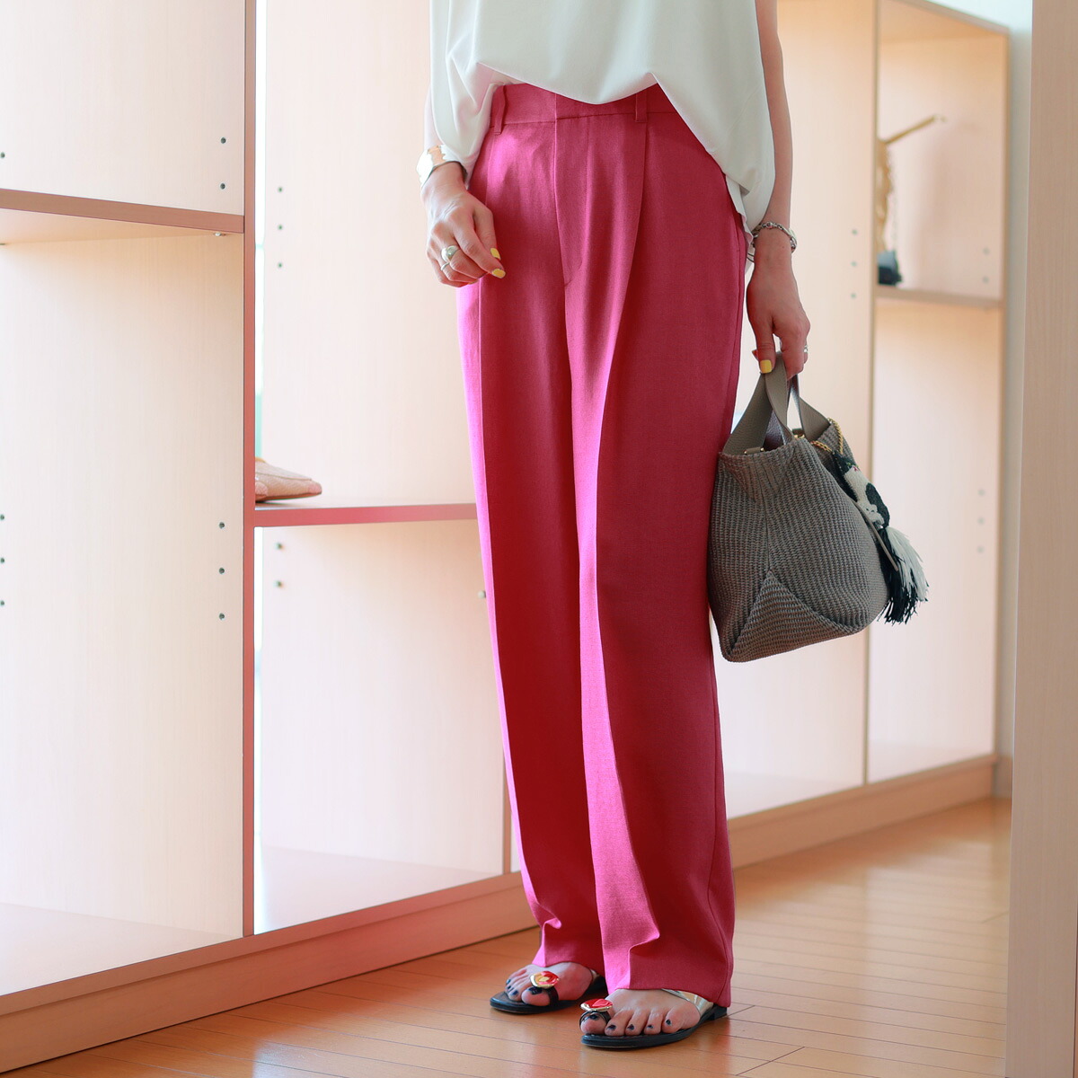 【送料無料】MICA＆DEAL (マイカ＆ディール)　麻見えリラックスコクーンパンツ【 レビューキャンペーン対象商品 】