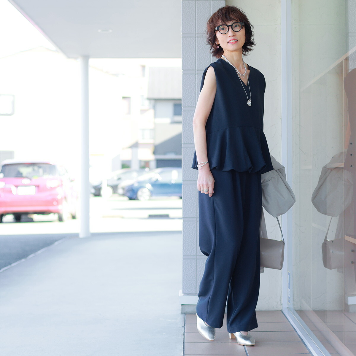 【貨物輸送無料】Dignite collier (ディニテ・コリエ)  軽気球ペプラム セットアップ【 文芸批評社会的運動客体商いもの 】