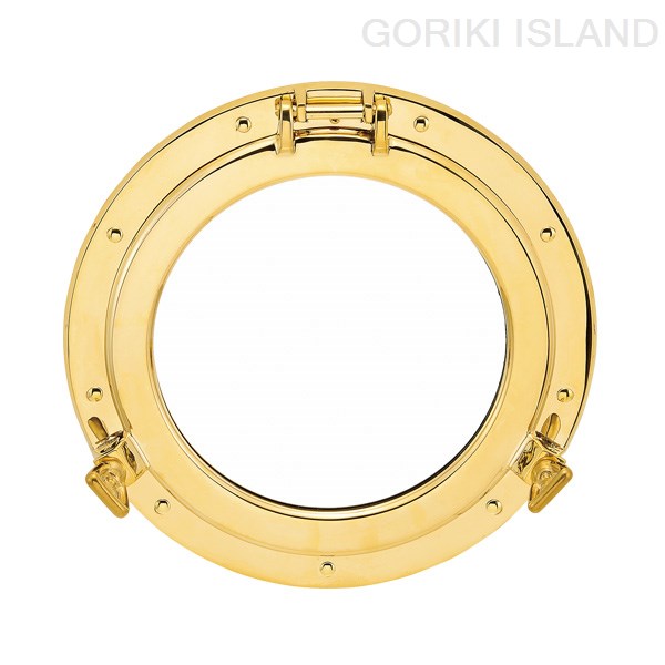 丸窓ミラー L レトロ アンティーク 真鍮金具 GORIKIISLAND(ゴーリキアイランド)