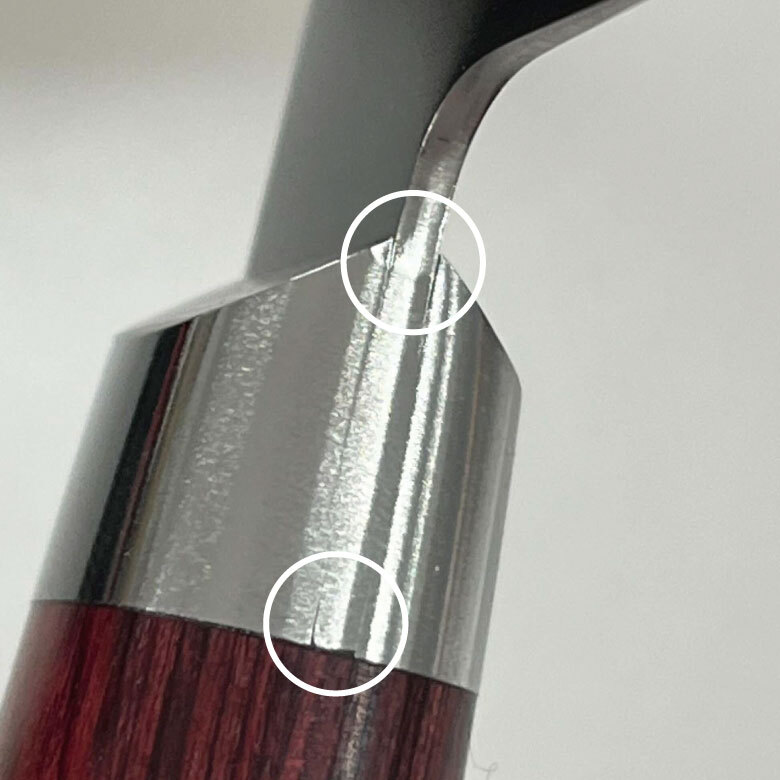 【高村刃物】鍔付スーパーゴールドワインレッド柄ツバ付口金付ペティナイフ150mm『有料お名前入れ対応』【粉末ステンハイス鋼両刃/果物ナイフ/本割込包丁/合羽橋かっぱ橋/高硬度/高靭性/高耐磨耗性/鍛造/越前打刃物/武生R2ハイス】【送料無料】