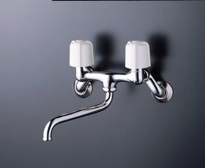 楽天市場】[ポイント最大15倍] KVK K112 二口吐水口回転形水栓 給水栓