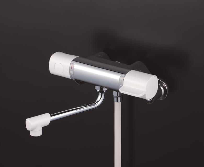 水栓 寒冷地対応 サーモシャワー 300mm パイプ付 FTB100KWPFR3 KVK