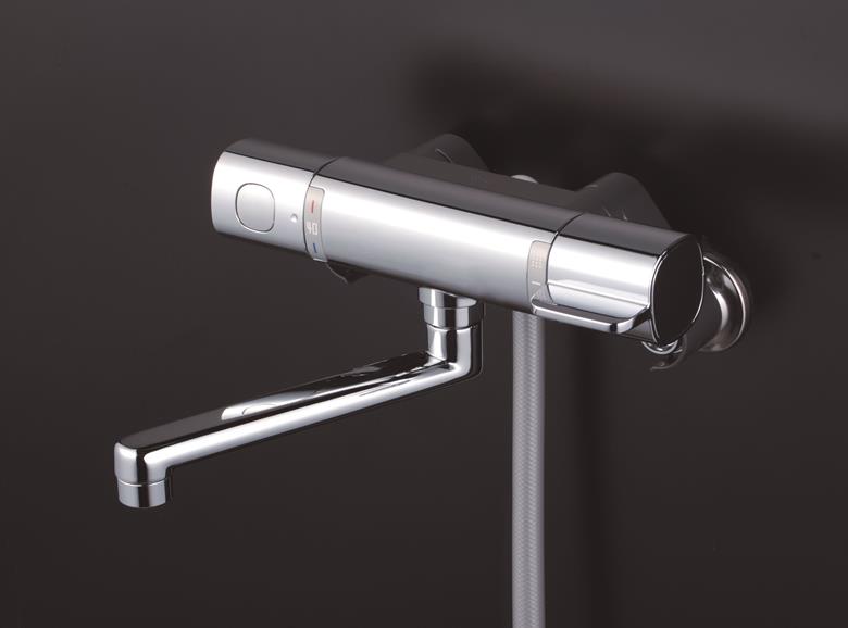 水栓 サーモシャワーメッキシャワーヘッド付 FTB100KWFT KVK