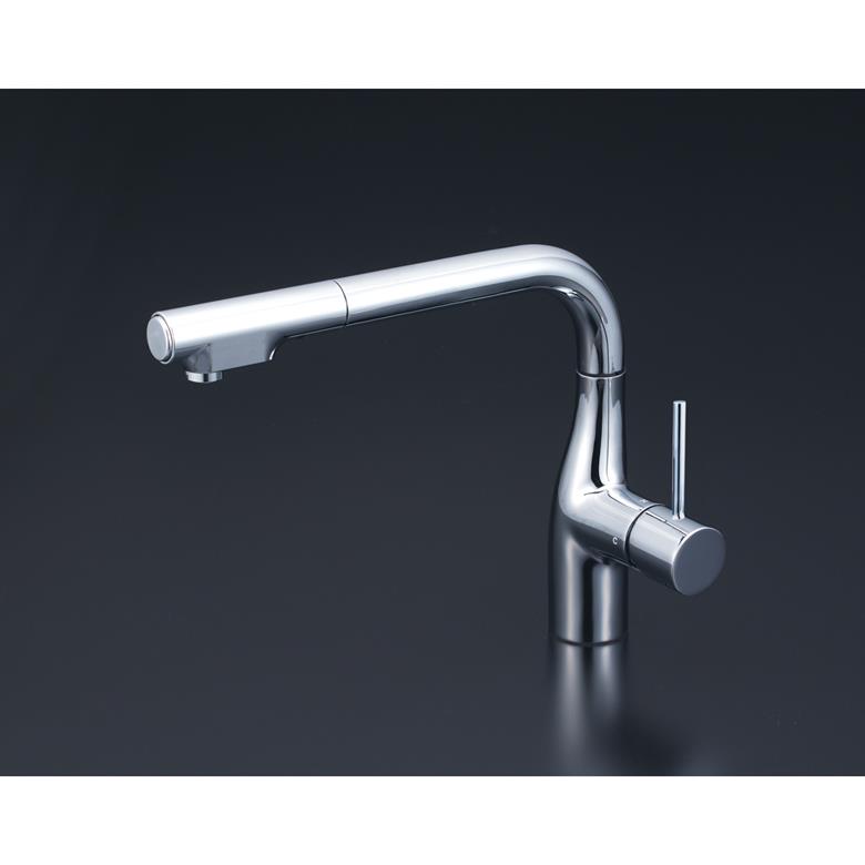 水栓 流し台用シングルレバー式シャワー付混合栓 (撥水) KM6101ECHS KVK｜ものうりばPlantz