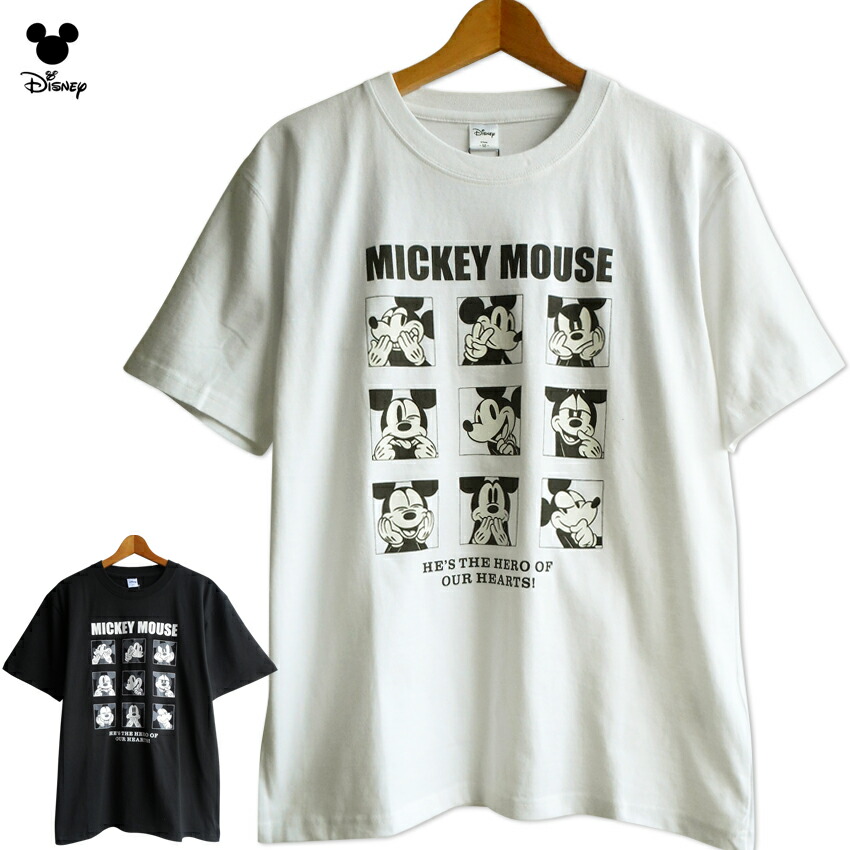 楽天市場 送料無料 ディズニー Tシャツ ミッキーマウス Mickey コミック マンガ アメコミ ビッグサイズ 百面相 お茶目 スマイル ファニーフェイス Disney レディース メンズ レトロ ペアルック 白 黒 ホワイト 男女兼用 ゆったり Tdl 春夏 プラスチカネットショップ