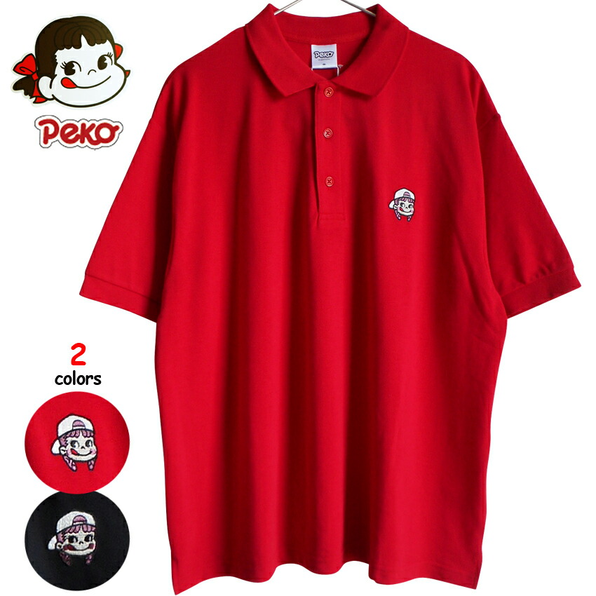 ミルキーキャラクター Tシャツ レッド ペコちゃん PEKO ユニセックス半袖Tシャツ ミルキーパッケージ