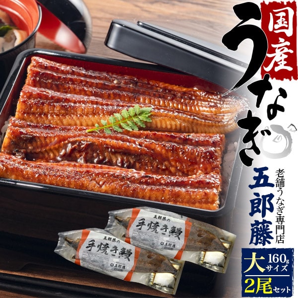 送料無料 国産 2尾 うなぎ蒲焼き 160g 五郎藤 大サイズ 愛知 三重 父の日ギフト 国産 うなぎ ウナギ 鰻 かば焼き タレ 山椒 ひつまぶし 鰻巻 うな丼 内祝い 贈り物 贈答 土産 店舗 和食 土用の丑 ギフト 祝 結婚 誕生日 褒美