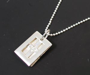 シルバー925ジルコニア付きクロス　ダブルプレートネックレス ペンダントトップ チャーム （シルバー ネックレス シルバーネックレス）[M便 1/10]